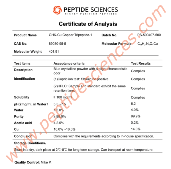 GHK-Cu 500mg (Copper Peptide) (Topical)
