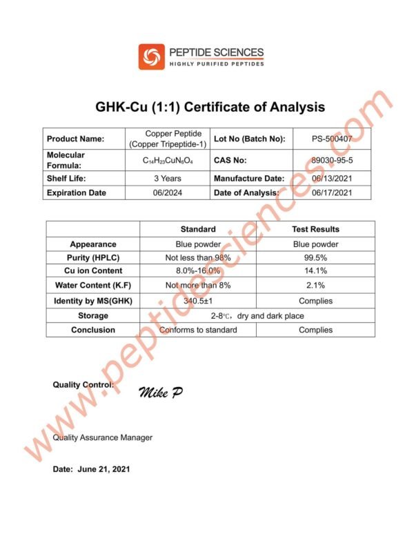 GHK-Cu 500mg (Copper Peptide) (Topical)